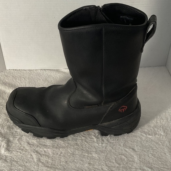 Wolverine Black steel toe Men's leather Boots - Picture 5 of 9